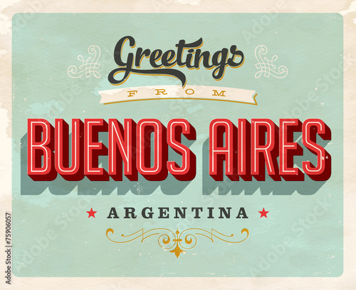 Vintage Touristic Greeting Card - Vector EPS10