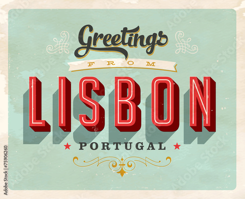 Vintage Touristic Greeting Card - Vector EPS10