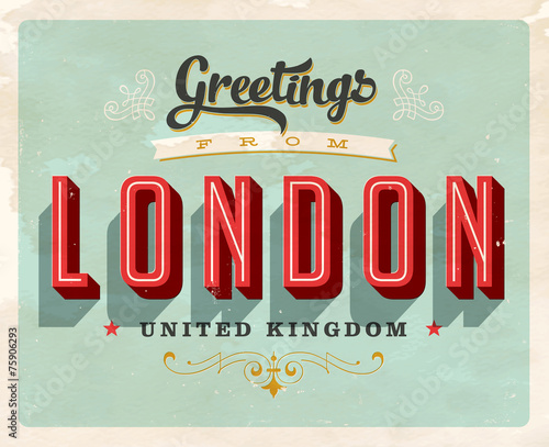 Vintage Touristic Greeting Card - Vector EPS10