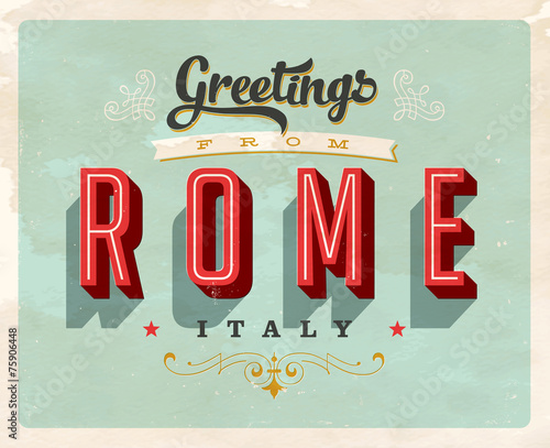 Vintage Touristic Greeting Card - Vector EPS10