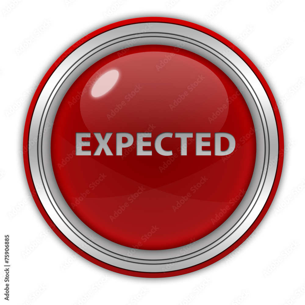 Expected circular icon on white background Expected circular icon on white background
