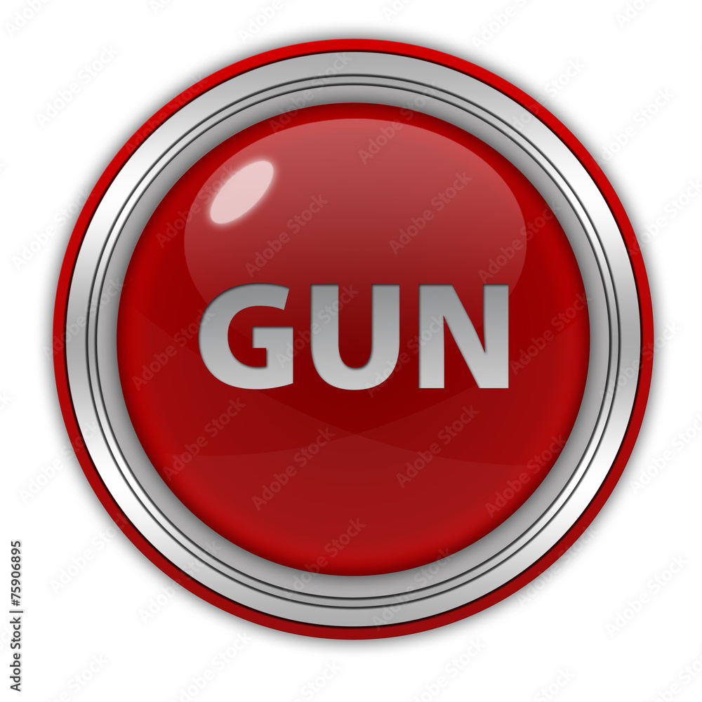 Gun circular icon on white background Gun circular icon on white background