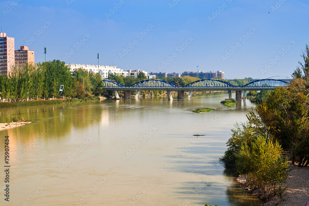 View of Ebro river in Zaragoza