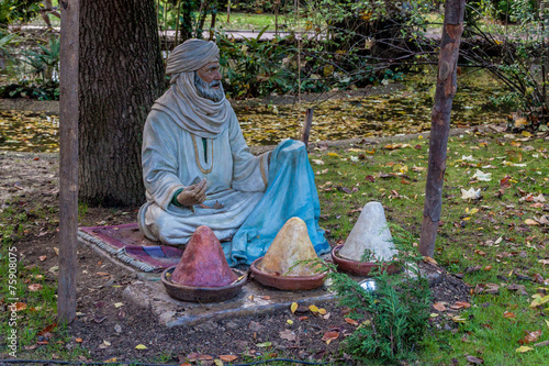 Figures representing Christmas nativity scene