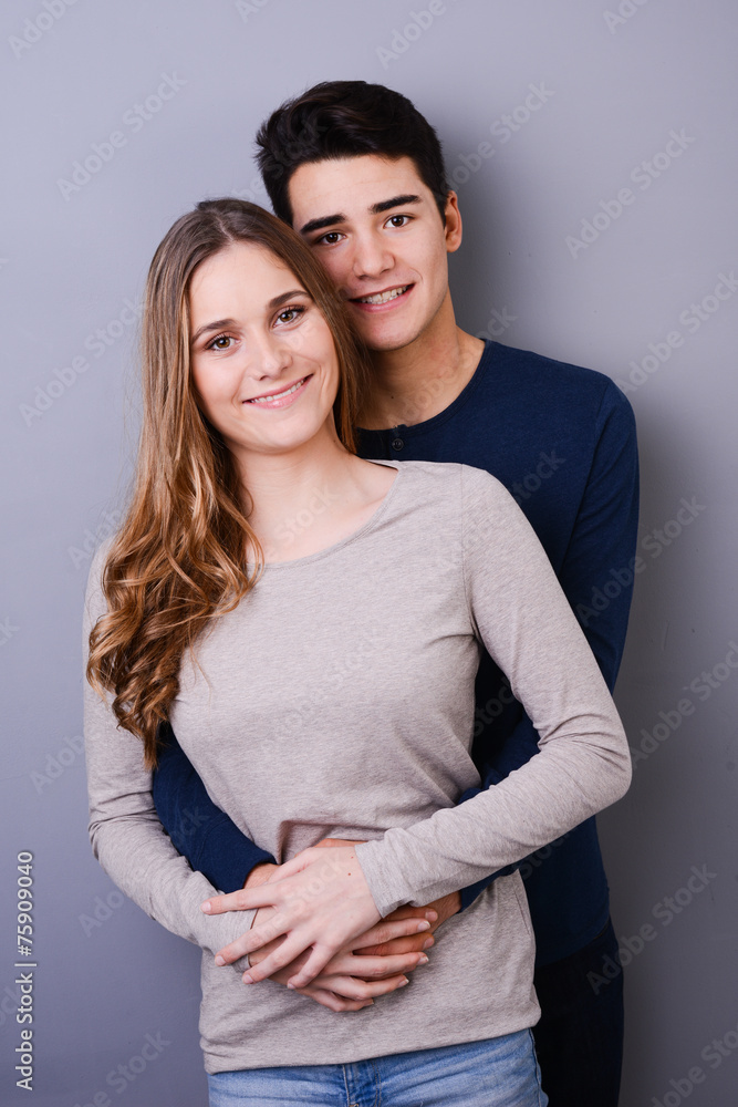 close up studio portrait of a beautiful young couple man woman close up studio portrait of a beautiful young couple man woman