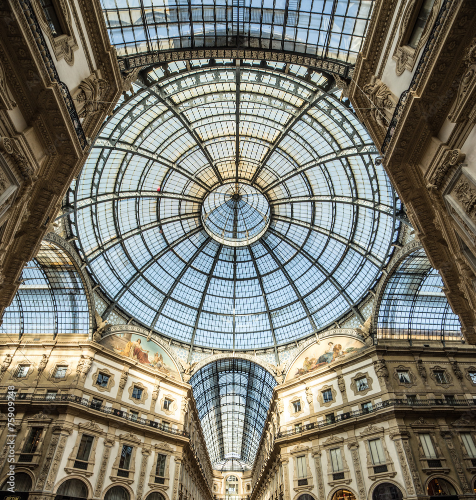 Vittorio Emanuele Gallery in Milan, Italy.