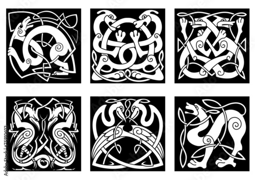 Animal and birds in celtic style