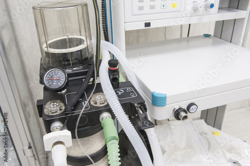 Closeup of ventilator machine in hospital photo