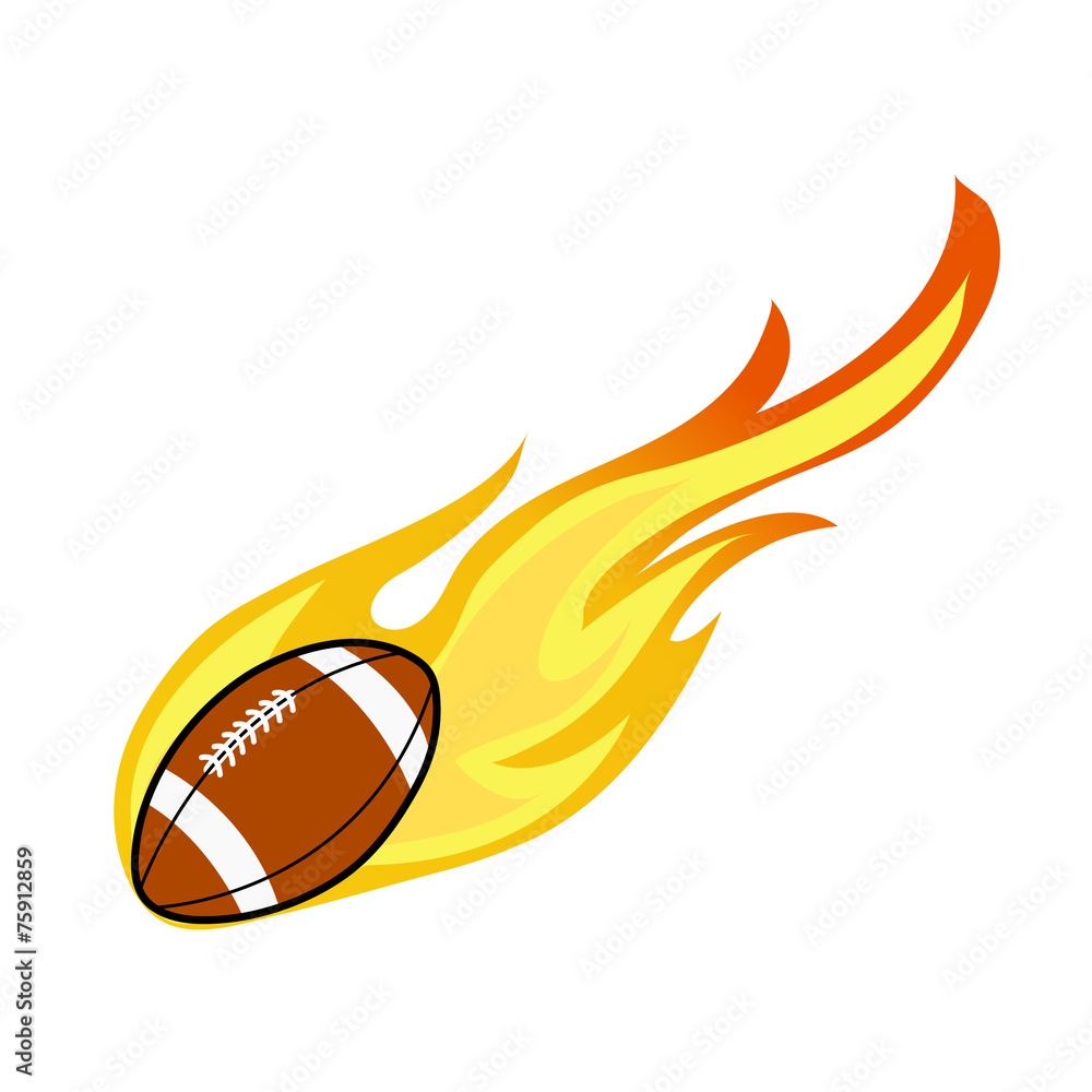 American football on fire