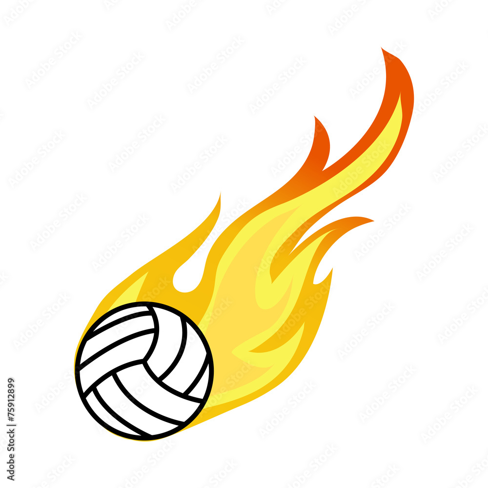 Volleyball on fire