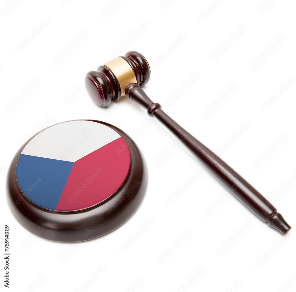 Judge gavel and soundboard with flag on it - Czech Republic