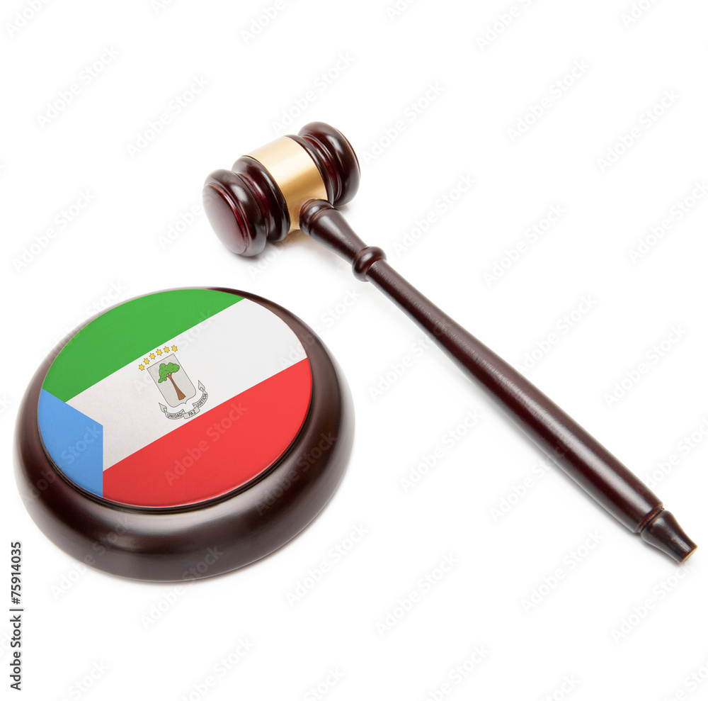 Judge gavel and soundboard with flag on it - Equatorial Guinea