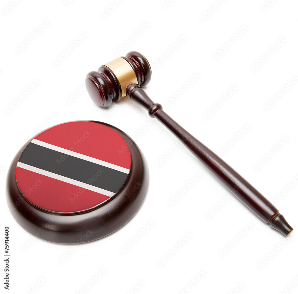 Judge gavel and soundboard with flag on it - Trinidad and Tobago