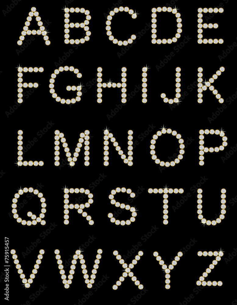 Alphabet diamond and gold Alphabet diamond and gold