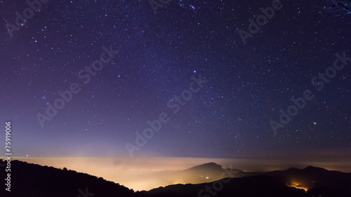 Time Lapse Geminid Meteor Shower And Milky Way photo