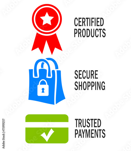 Safe shopping icons