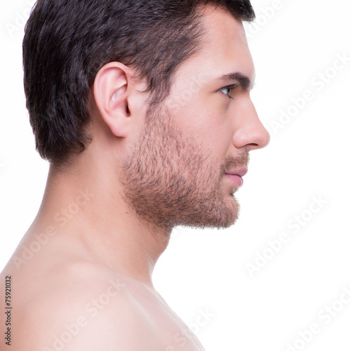 Profile portrait of handsome young man.