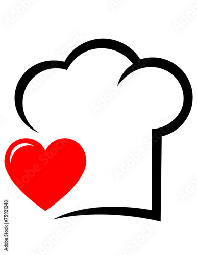 icon with chef hat and heart