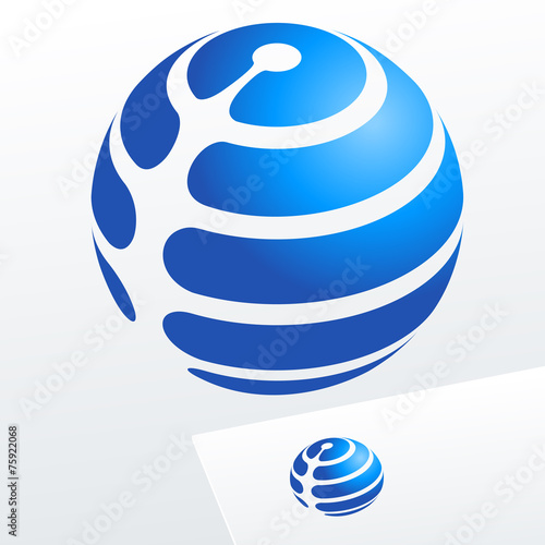 Abstract vector sign in sphere shape. Logo for Business, Media