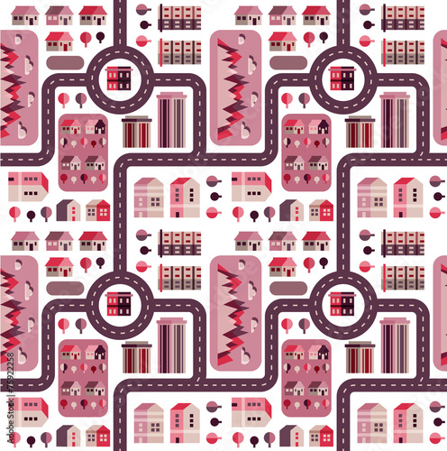 Vector city infographic elements. Seamless pattern