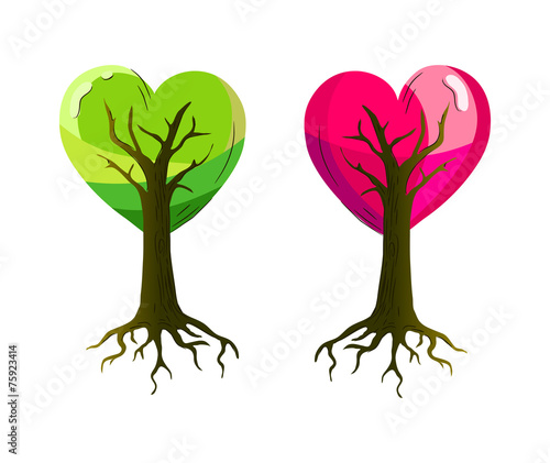 A Valentine with a couple of heart shaped trees