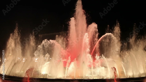 Magic Fountain in Barcelona at Night