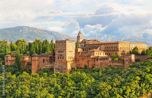 ancient arabic fortress of Alhambra, Granada, Spain photo