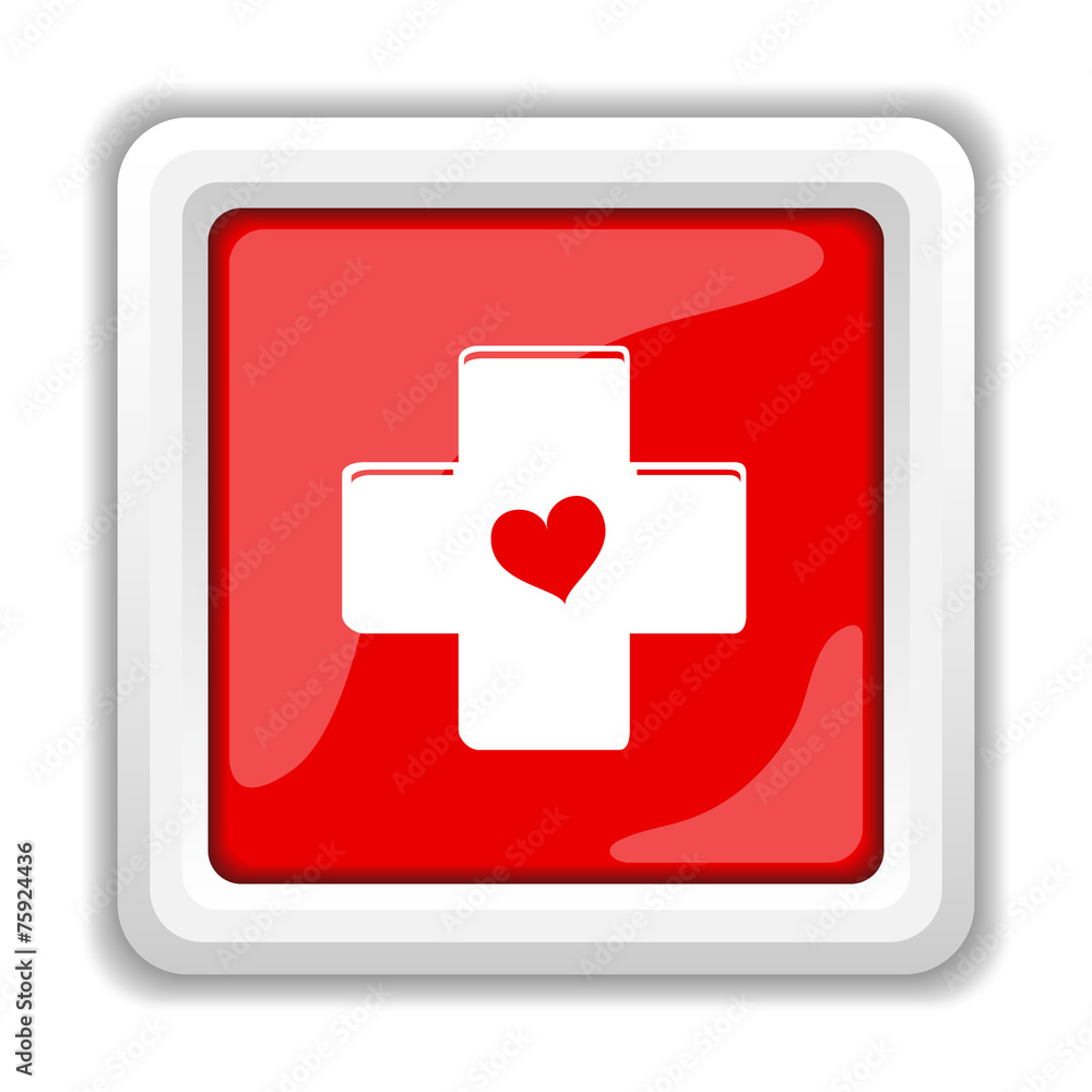 Obraz premium Cross with heart icon