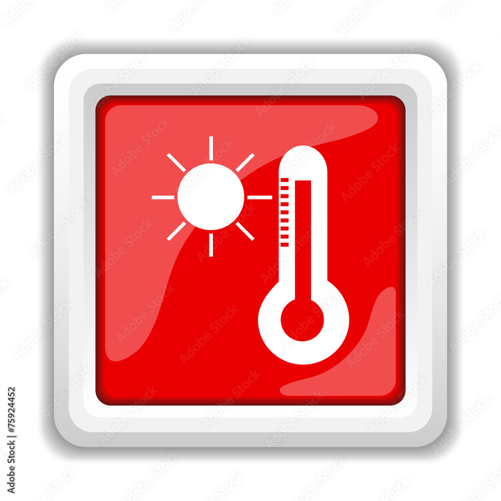 Sun and thermometer icon Sun and thermometer icon