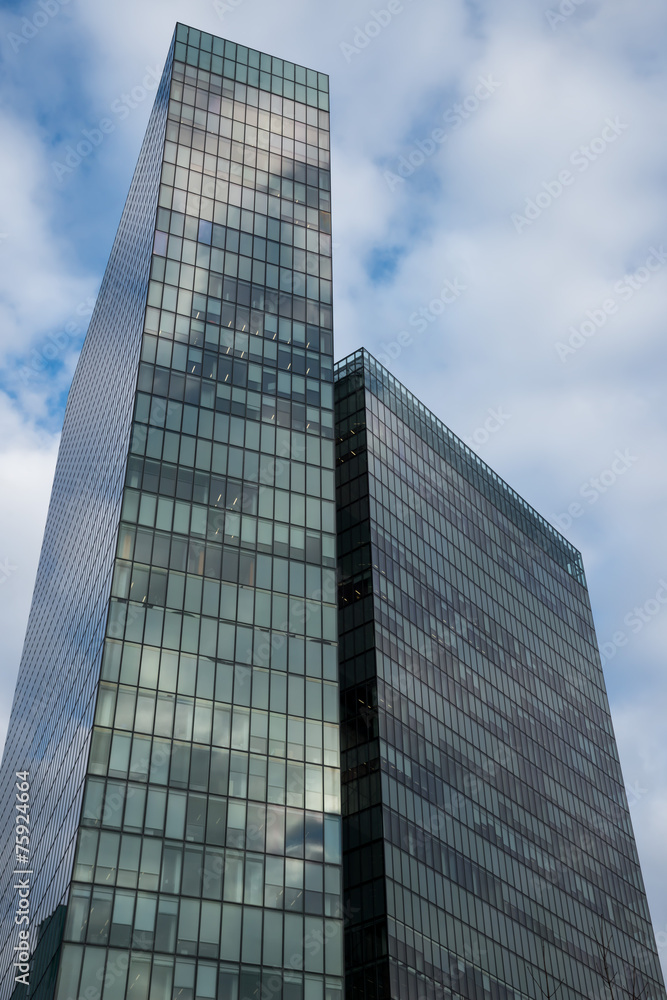 High modern buildings of glass and steel
