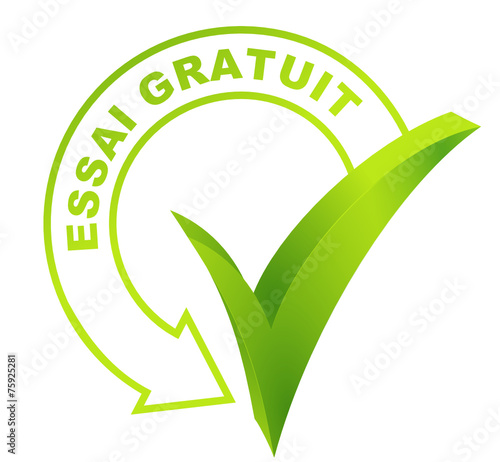essai gratuit sur symbole validé vert