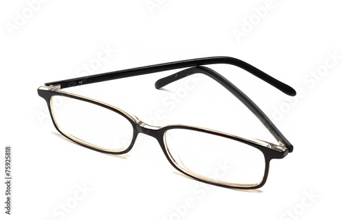 black glasses isolated on a white background