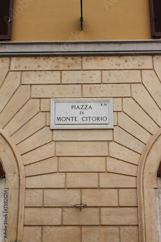 Piazza di Monte Citorio street plate, Rome, Italy