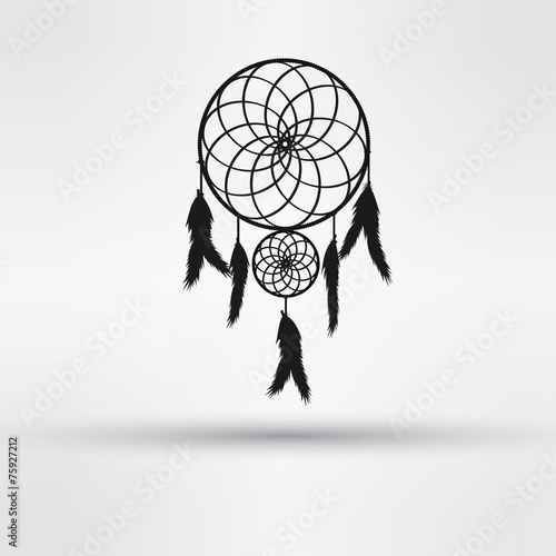 dream catcher silhouette in black color isolated on white