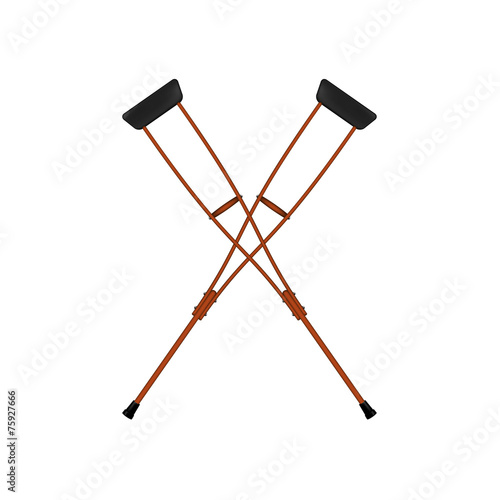 Two crossed retro crutches