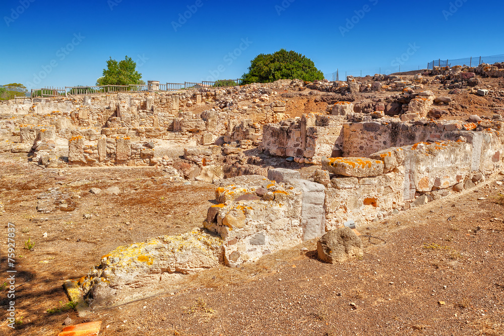 Ancient ruins of buildings