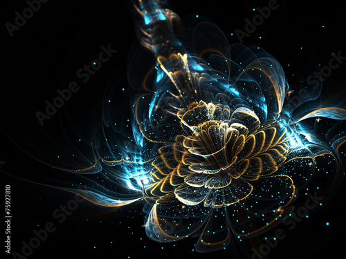 Shiny fractal flower, digital artwork