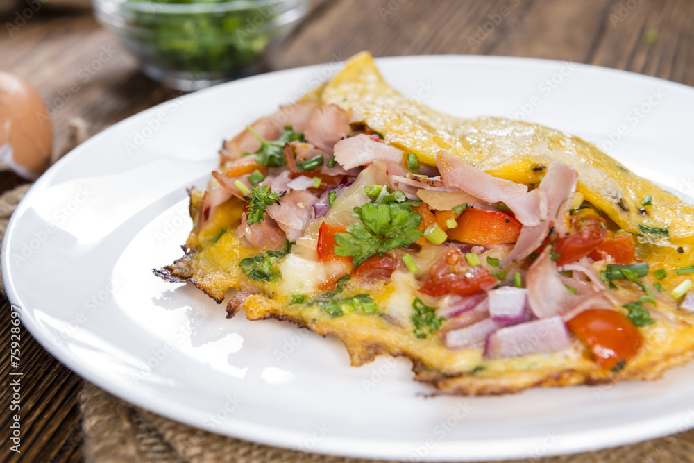 Fresh made Omelette (close-up shot) Fresh made Omelette (close-up shot)