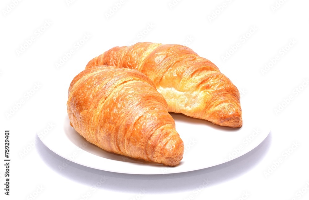 Croissants isolated on white background Croissants isolated on white background