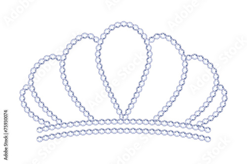 Symple style silver tiara with diamonds.