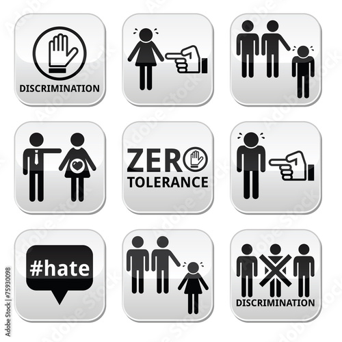 Stop discrimination of men, and women buttons set