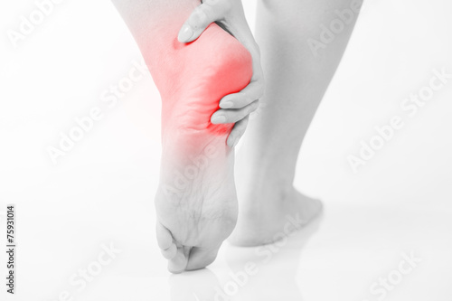 Foto Foot heel pain, Woman's problem concept