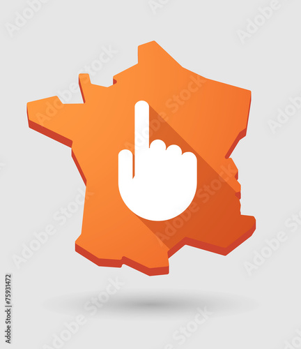 France map icon with a hand