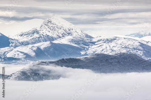 Snowy mountains photo