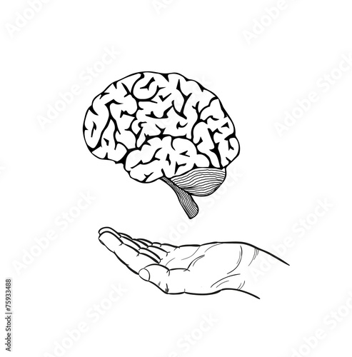 human brain and hand