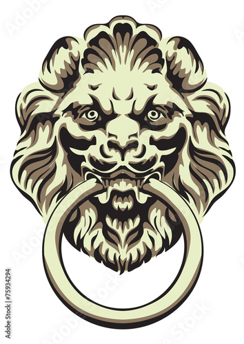 The head of a lion - door handle.