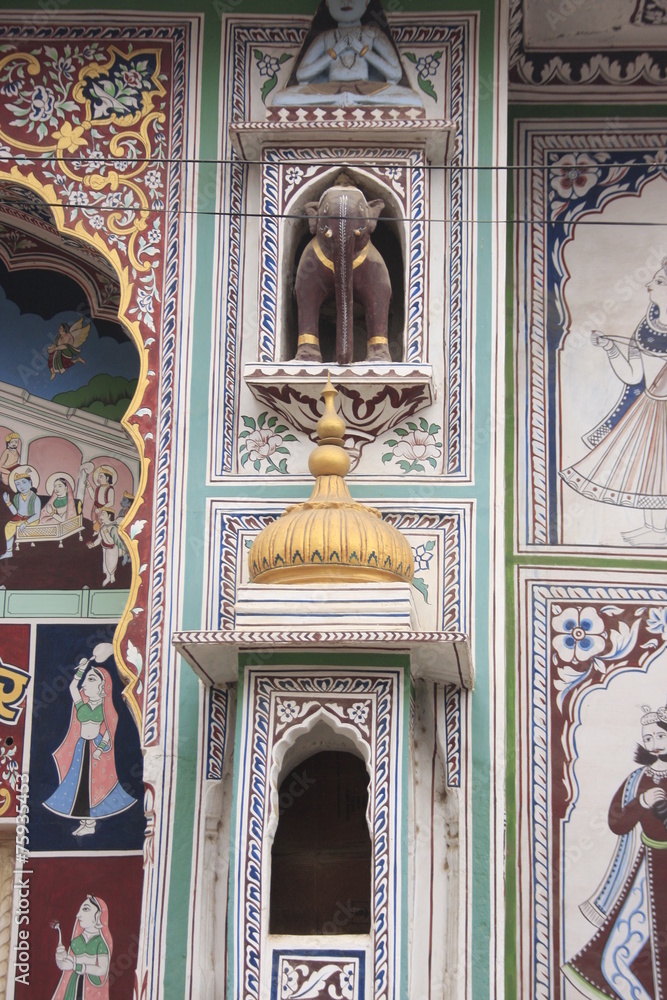Obraz premium mur décoré d'une Haveli à Fatehpur