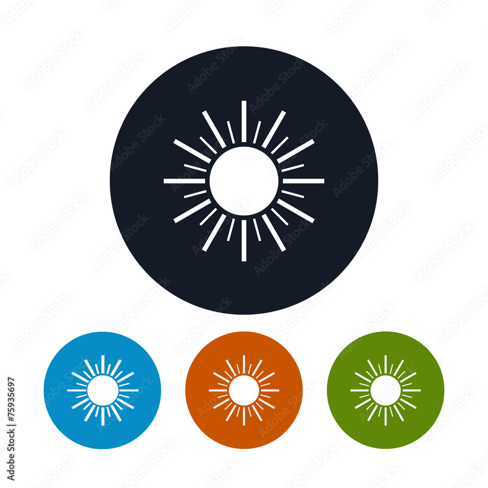 Icon sun with rays , vector illustration Icon sun with rays , vector illustration
