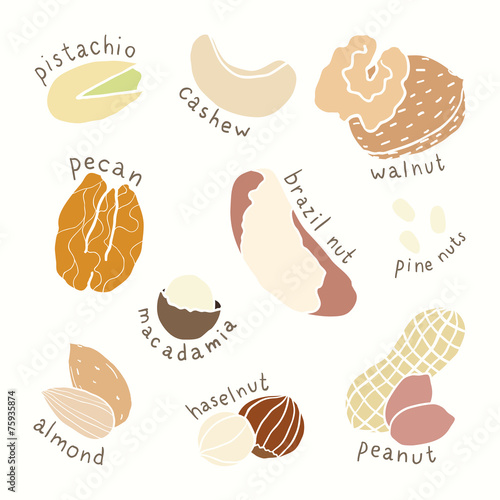 Different nuts set.