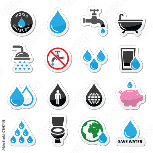 World Water Day icons - ecology, green concept